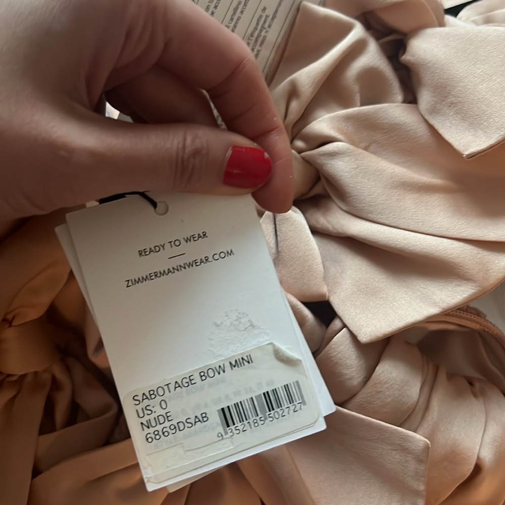 NWT Zimmermann Sabotage Bow Mini Dress - Picture 7 of 11